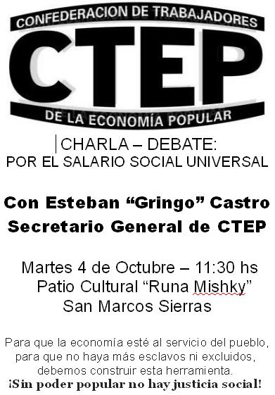 Charla de la CTEP en San Marcos Sierras