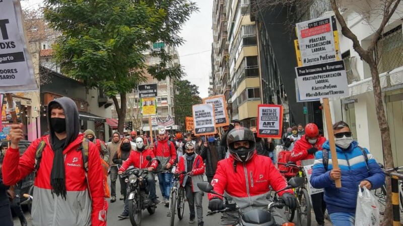 Jornada nacional de lucha de repartidores por mejoras laborales y contra el hostigamiento policial