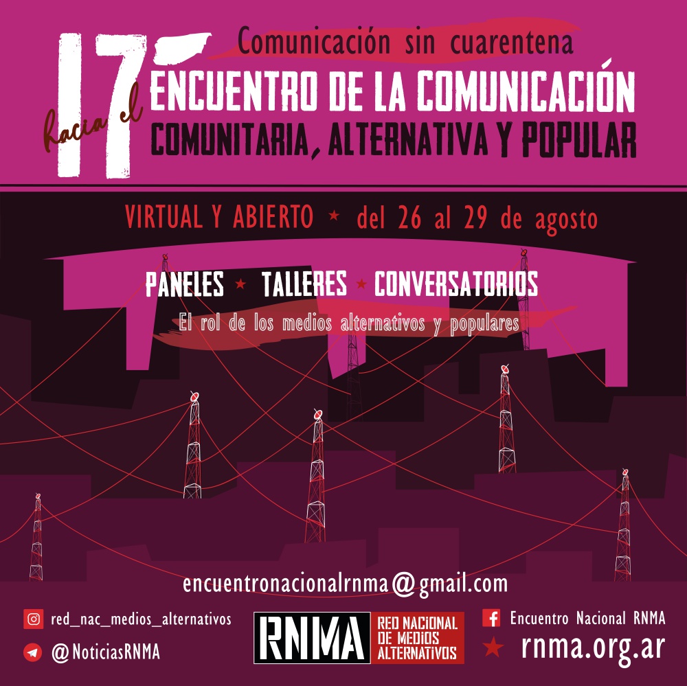 Se viene el 17° Encuentro de la Comunicación Comunitaria, Alternativa y Popular, virtual y abierto de la RNMA