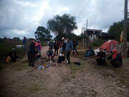 Protesta social en Suncho Huayco. Tensión por el avance de la obra de EPEC.