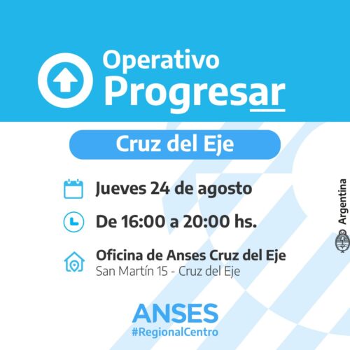 Operativo Progresar en Cruz del Eje